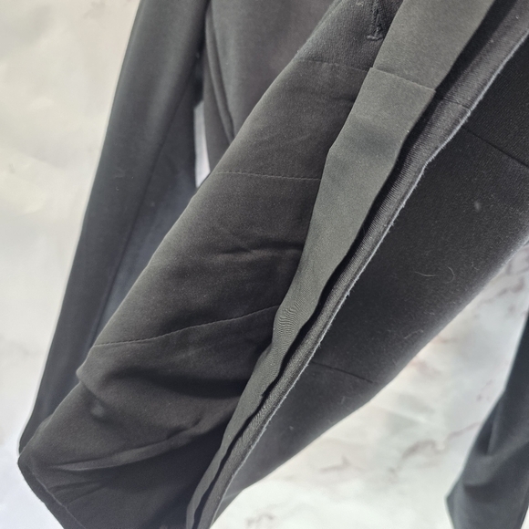 Boston Proper Blazer Womens Small Black Lace Crochet Sleeve Jacket Office - Picture 8 of 10